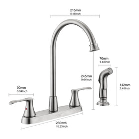Kirlystone kitchen faucet brass shank supports sturdy installation