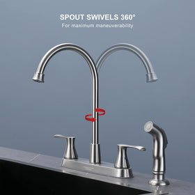 Kirlystone kitchen faucet high-arc spout with wide clearance