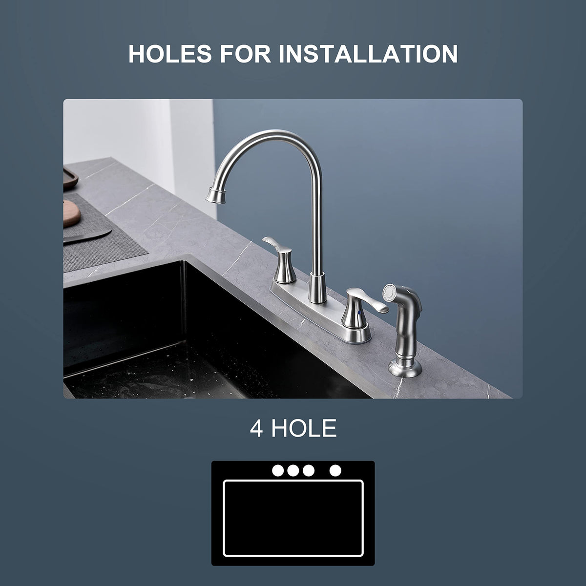 Kirlystone kitchen faucet lead-free stainless construction for safety