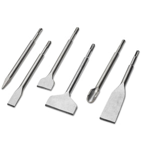 Kirphealy 6-piece SDS Plus chisels set for tile removal and wall work.