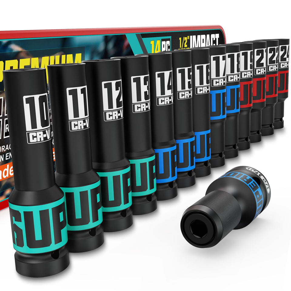 KIRXST 14-piece 1/2-inch drive socket set in case for quick access