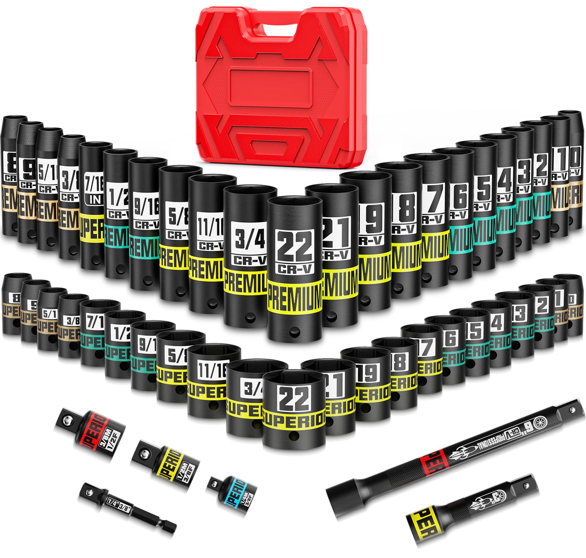 KIRXST 3/8 drive socket set with extensions offers versatile reach for automotive projects.