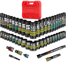 KIRXST 3/8 drive socket set with extensions offers versatile reach for automotive projects.