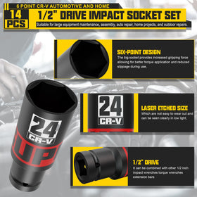 KIRXST 6-point grip sockets reduce slippage on tough fasteners