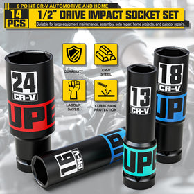 KIRXST 10-24 mm deep sockets suit automotive and home repairs
