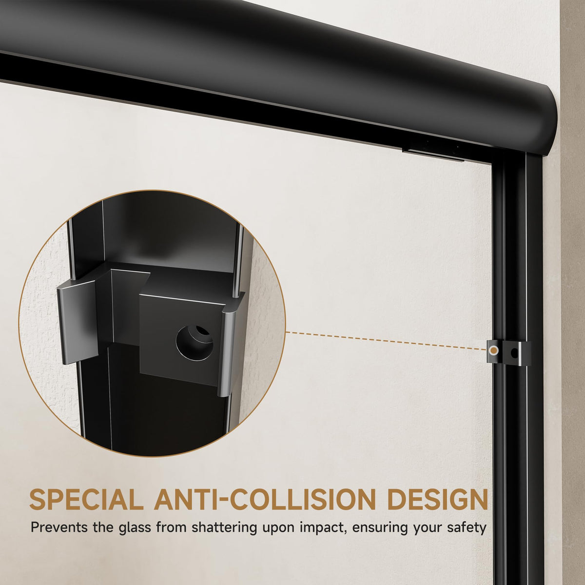 KisaTub soft-close bumpers reduce noise during door slides.