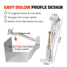 KishYa hidden gutter hangers for 5-inch gutters install quickly with self-piercing screws.