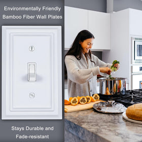 Kisrvopn bamboo-fiber wall plate, natural material, insulated feel and eco-friendly touch