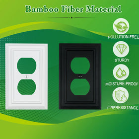 Kisrvopn bamboo wall plate easy-clean durable for high-traffic areas