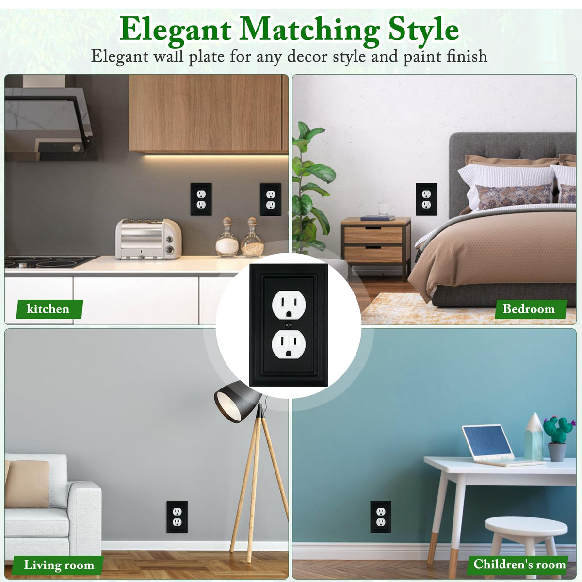 Kisrvopn easy-install wall plate with standard screws for quick setup