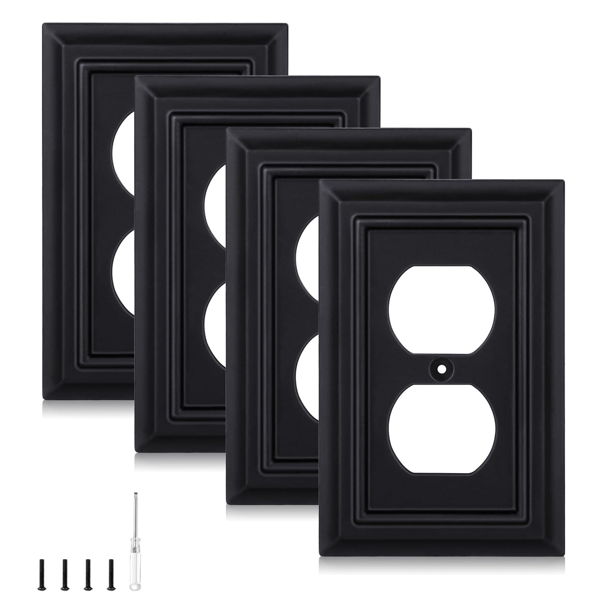 Kisrvopn matte black wall plate close-up showing durable bamboo fiber construction