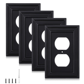 Kisrvopn matte black wall plate close-up showing durable bamboo fiber construction