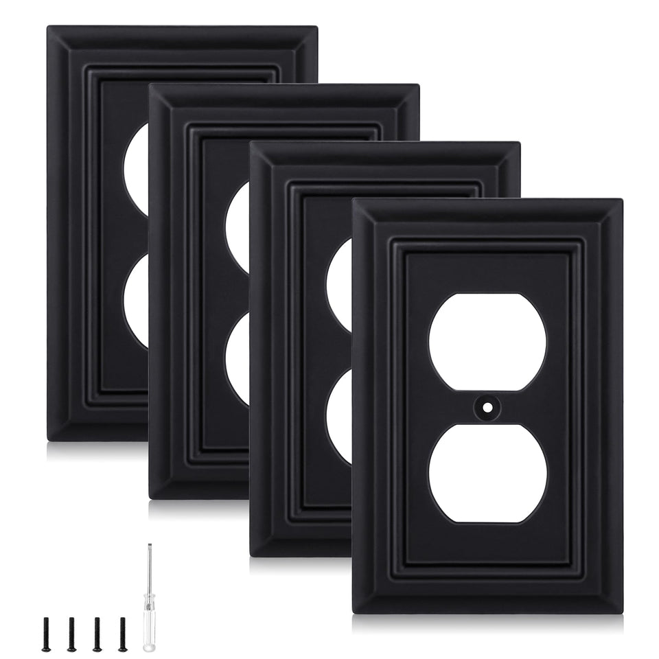 Kisrvopn matte black wall plate close-up showing durable bamboo fiber construction