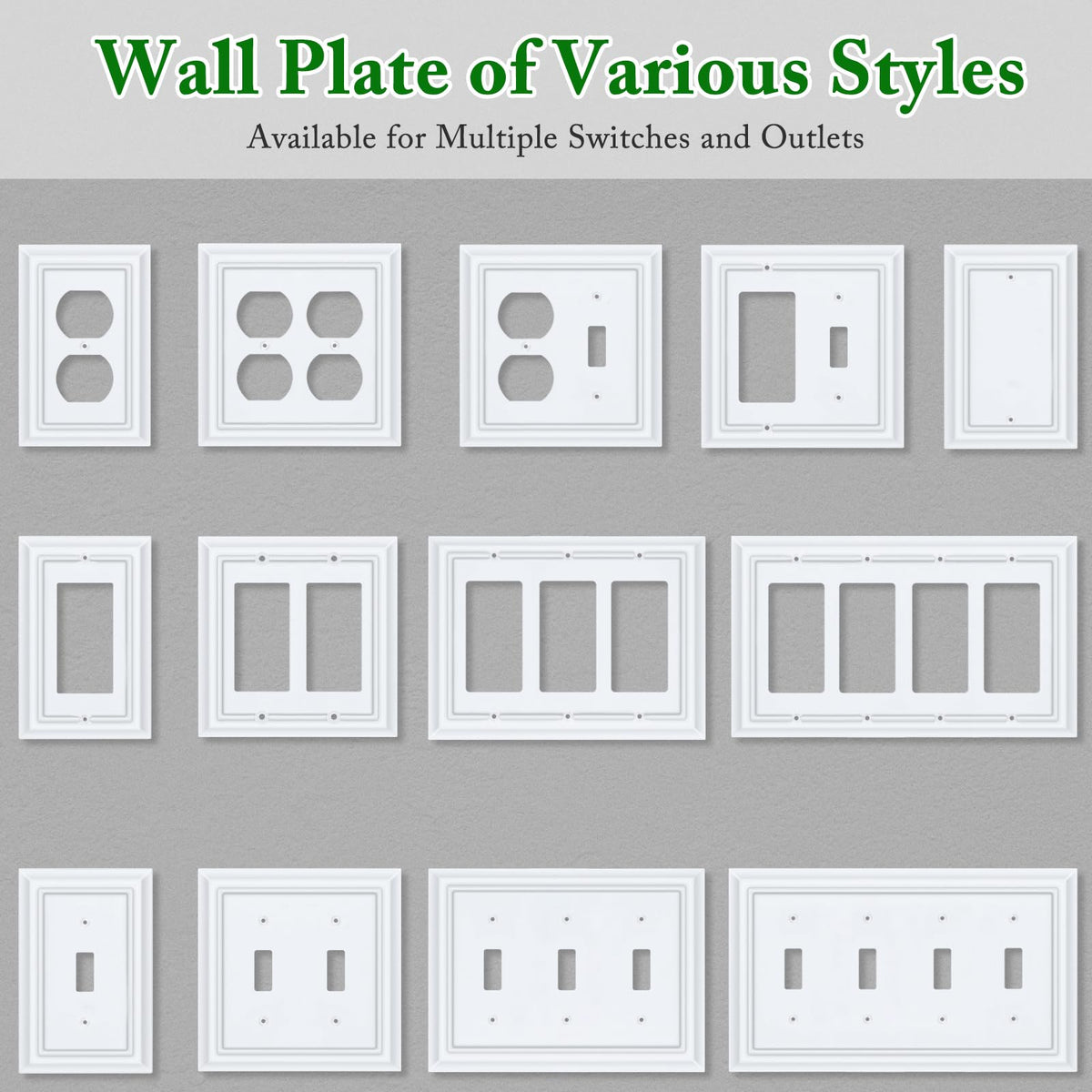Kisrvopn pure white wall plate for dimmer suits modern spaces