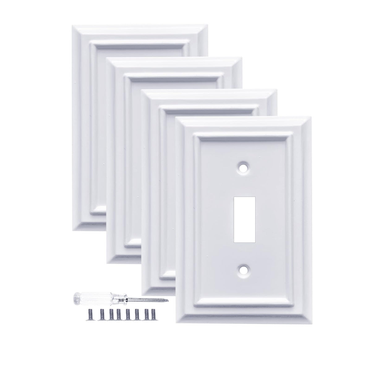 Kisrvopn pure white wall plate toggle, 1-gang, clean, durable finish for any room