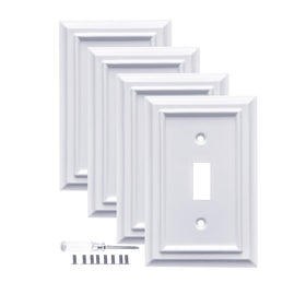 Kisrvopn pure white wall plate toggle, 1-gang, clean, durable finish for any room