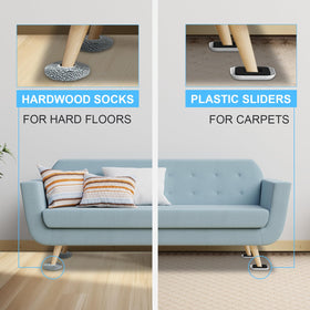 Kiss Core 2-in-1 sliders kit enables easy carpet-to-hard-floor transitions.