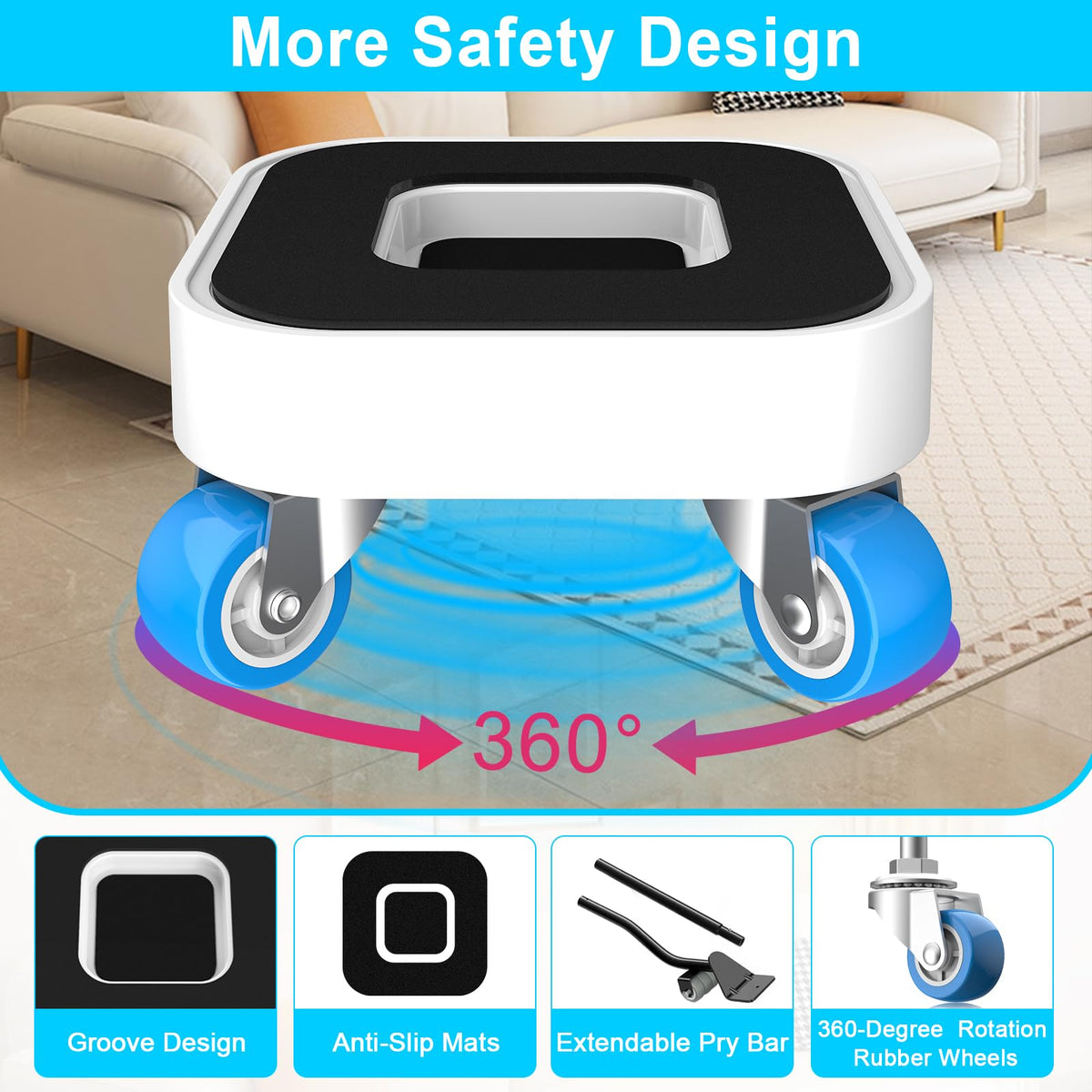 Kiss Core anti slip groove design prevents sliding during moves.