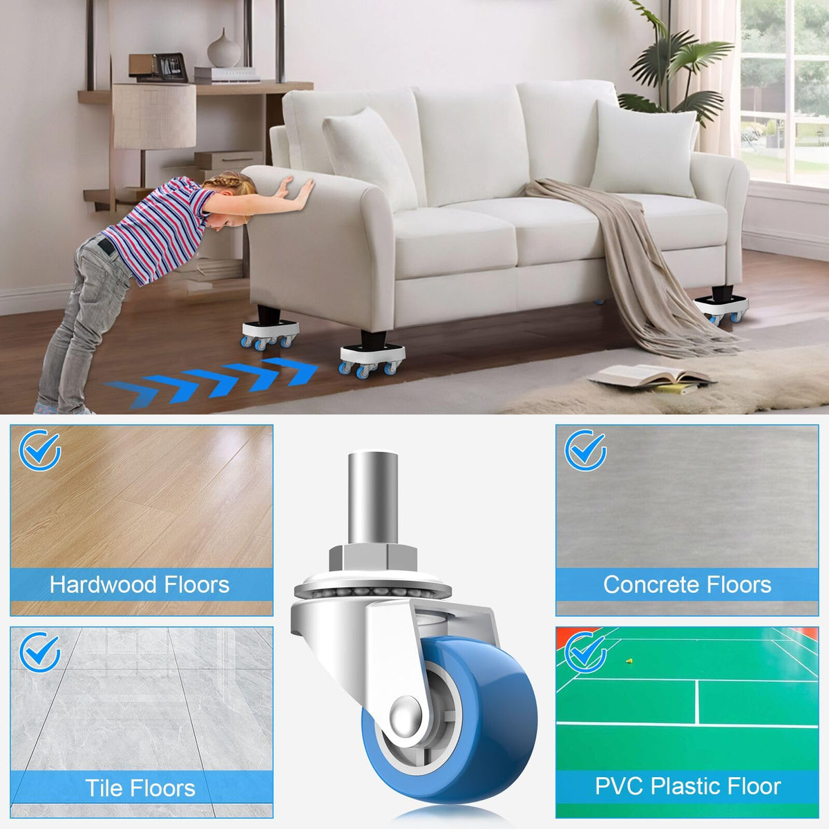 Kiss Core anti-slip pads protect floors during relocation of tables and desks