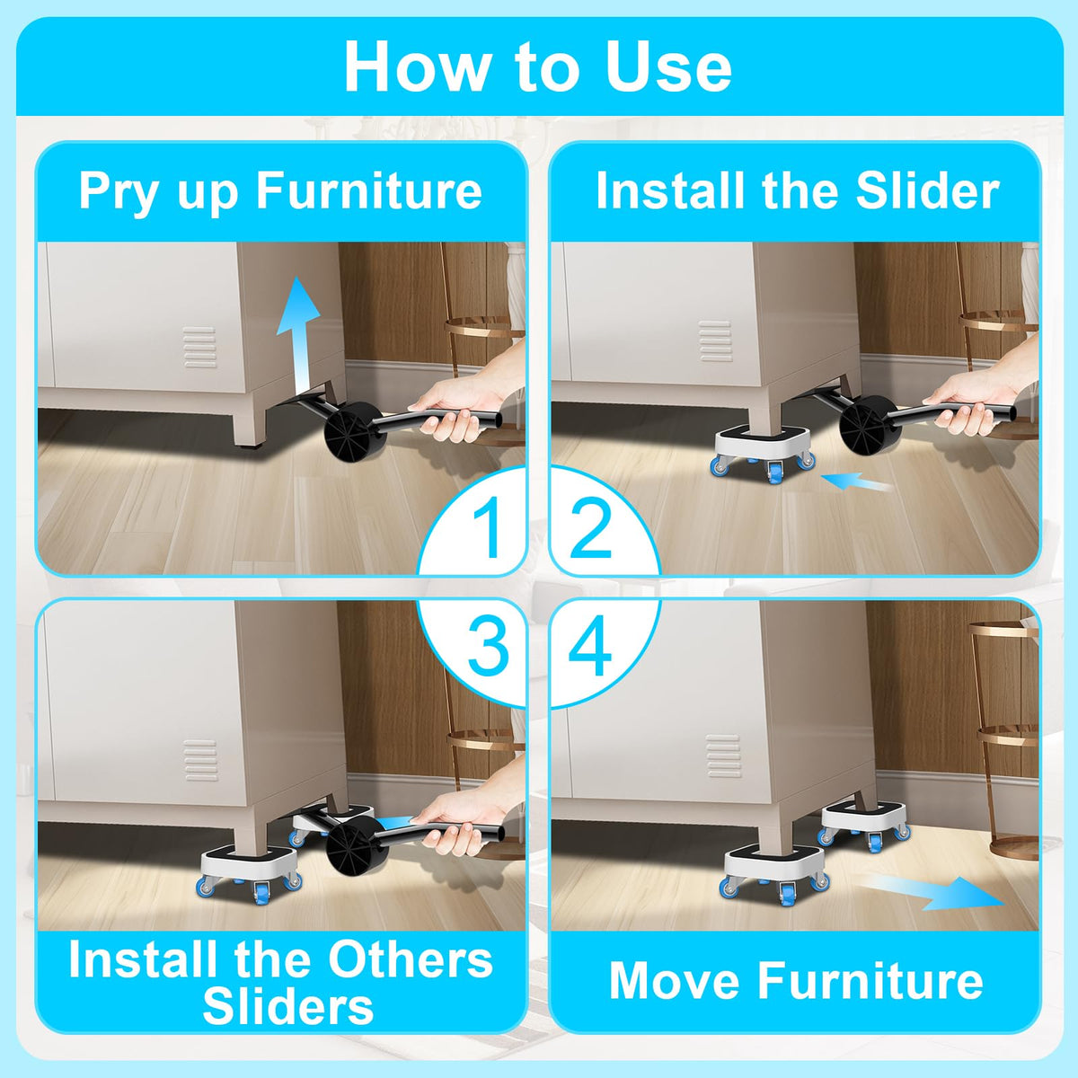 Kiss Core four-sliders enable controlled relocation of couches