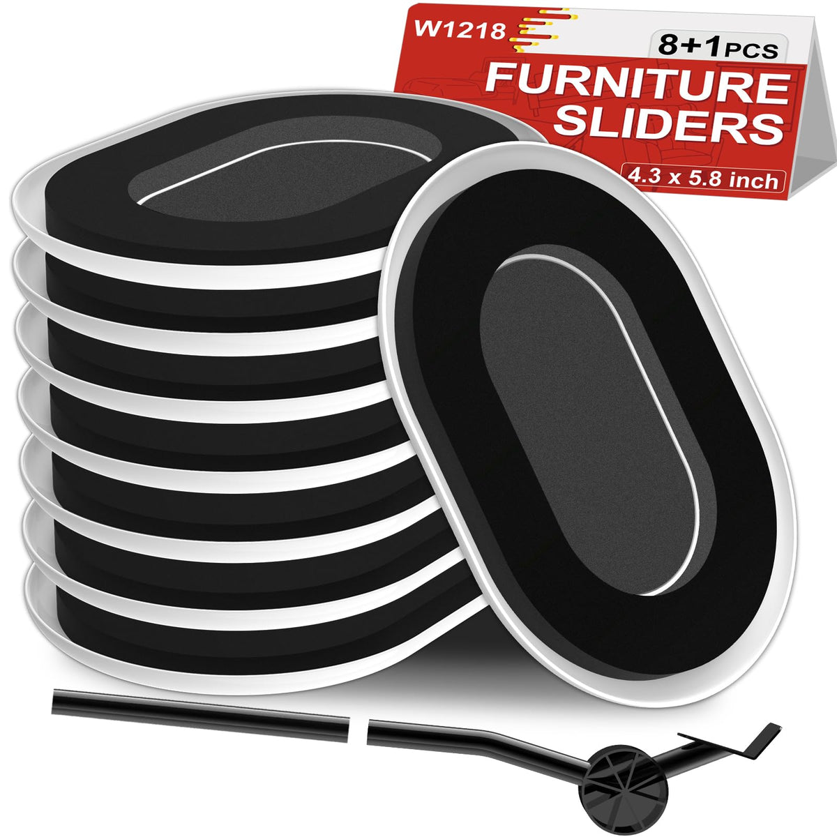 Kiss Core furniture sliders for carpets with 8-piece set enabling smooth movement