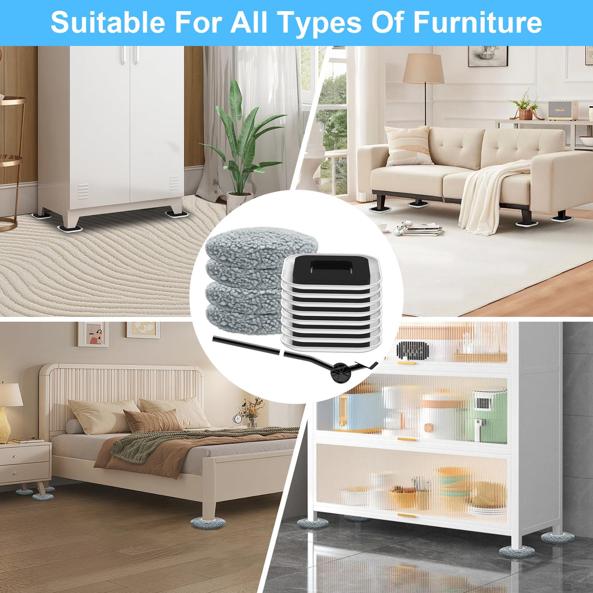 Kiss Core versatile furniture movers work on sofas, beds, tables with ease