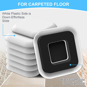 Kiss Core Sliders on carpets protect surfaces while repositioning couches.