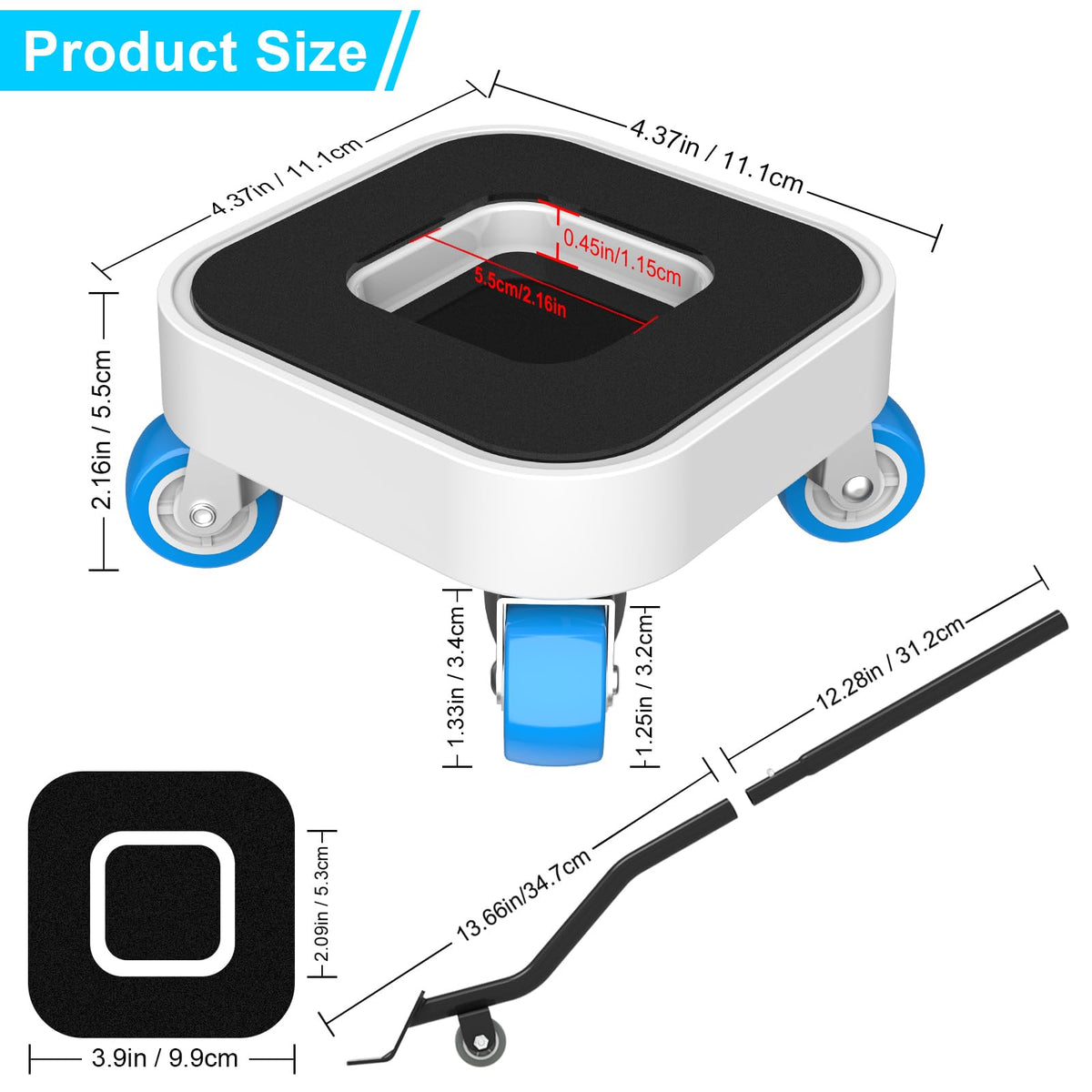 Kiss Core upgraded sliders with 1.25 inch rubber wheels support up to 900 lbs.
