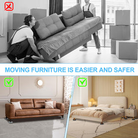 Kiss Core moving pads under sofas and beds for effortless repositioning.