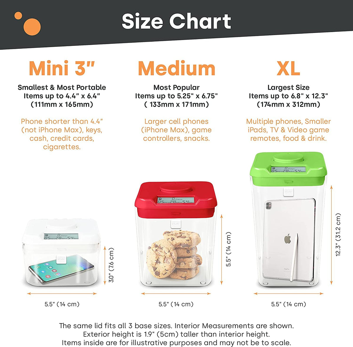 White lid and base of Kitchen Safe Mini for a clean kitchen look
