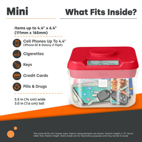 Inside view of Kitchen Safe Mini containing snacks and small items