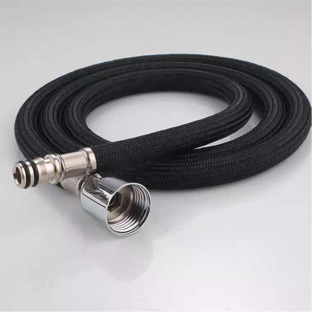 Kitchen Sink Pull Down Hose in black, 59-inch nylon length for durable faucet replacement.