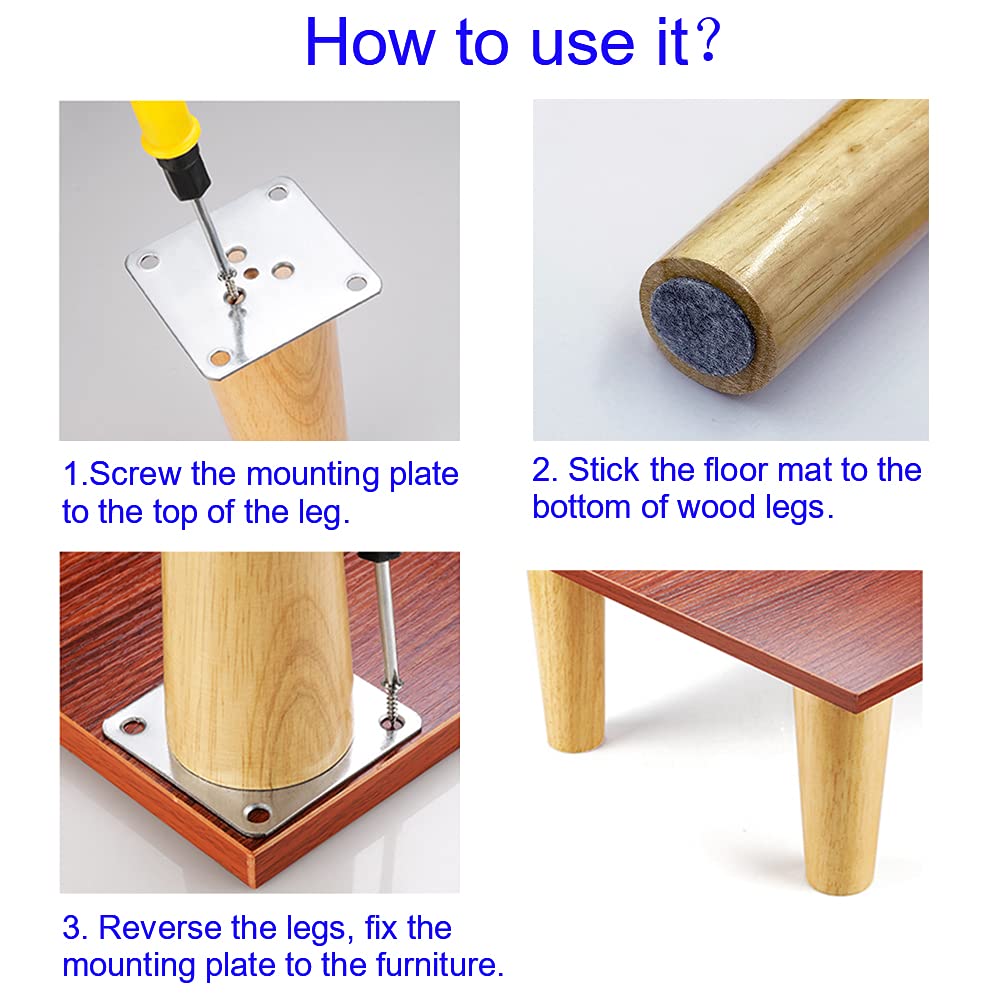 KITEVICH tv stand legs 6-inch provide stable foundation.
