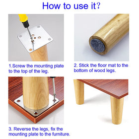 KITEVICH tv stand legs 6-inch provide stable foundation.
