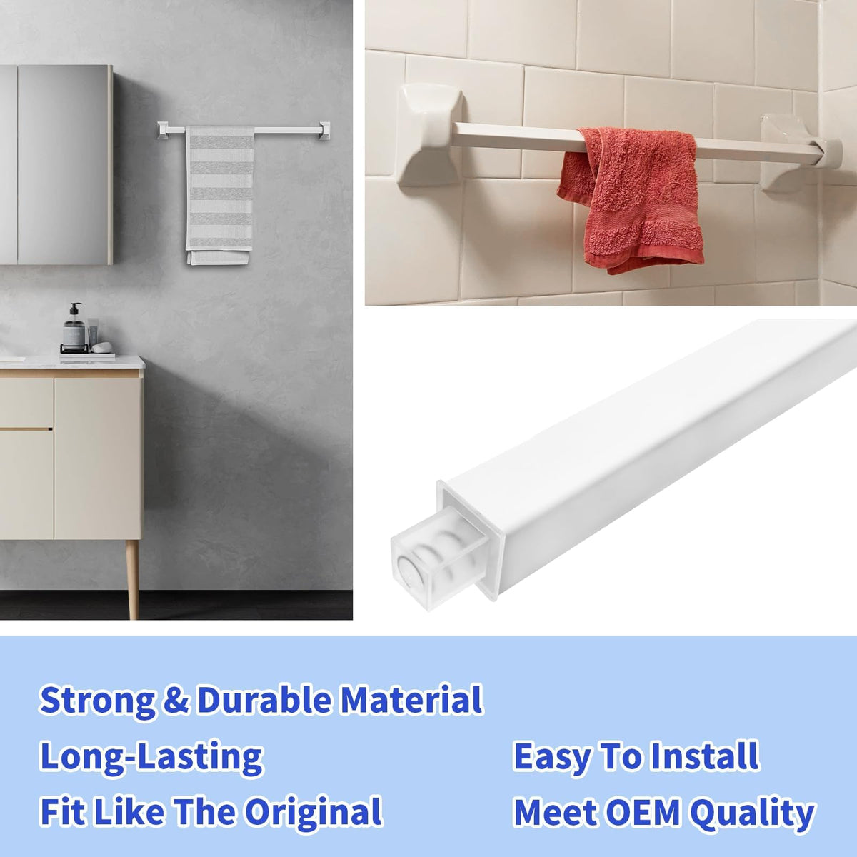 KitFit versatile towel rack fits bathrooms, laundry rooms, bedrooms, kitchens and closets