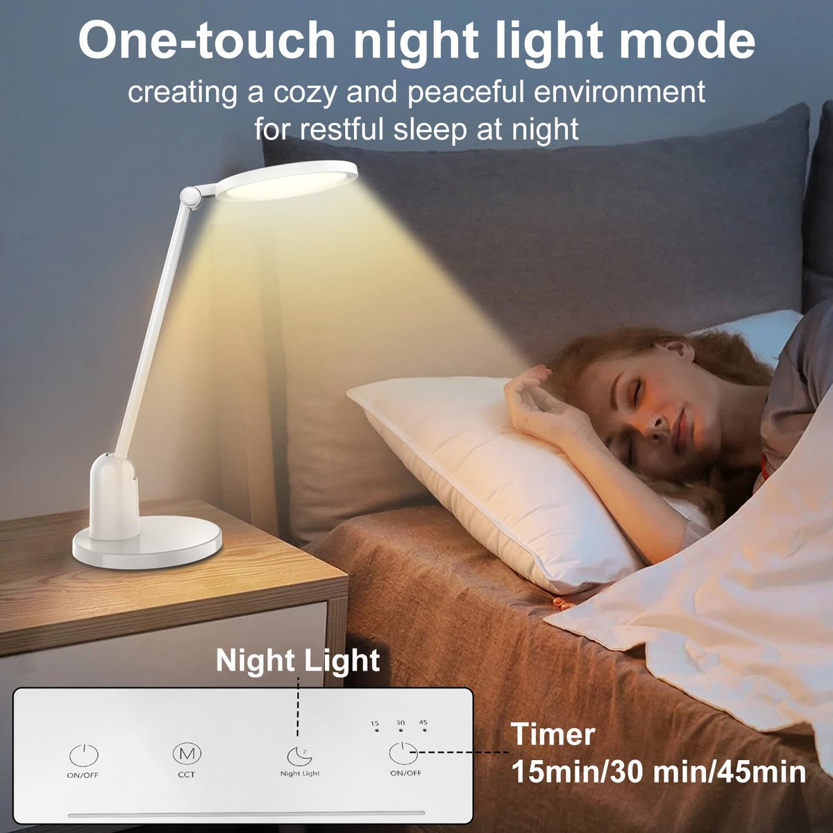 Kitloo desk lamp color-temp-switch provides warm to cool lighting for tasks.
