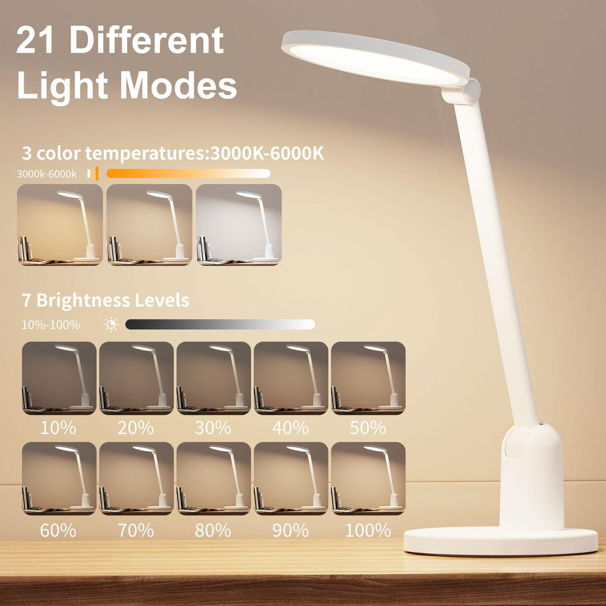 Kitloo desk lamp high-CRI rendering true colors for design and reading.