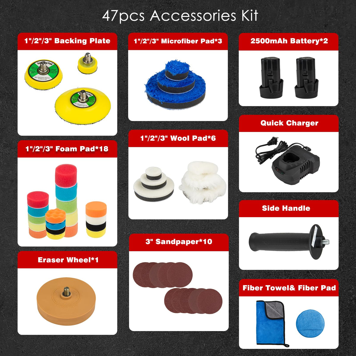 KITLUCK backing plates in 1, 2, and 3 inch sizes for versatility.