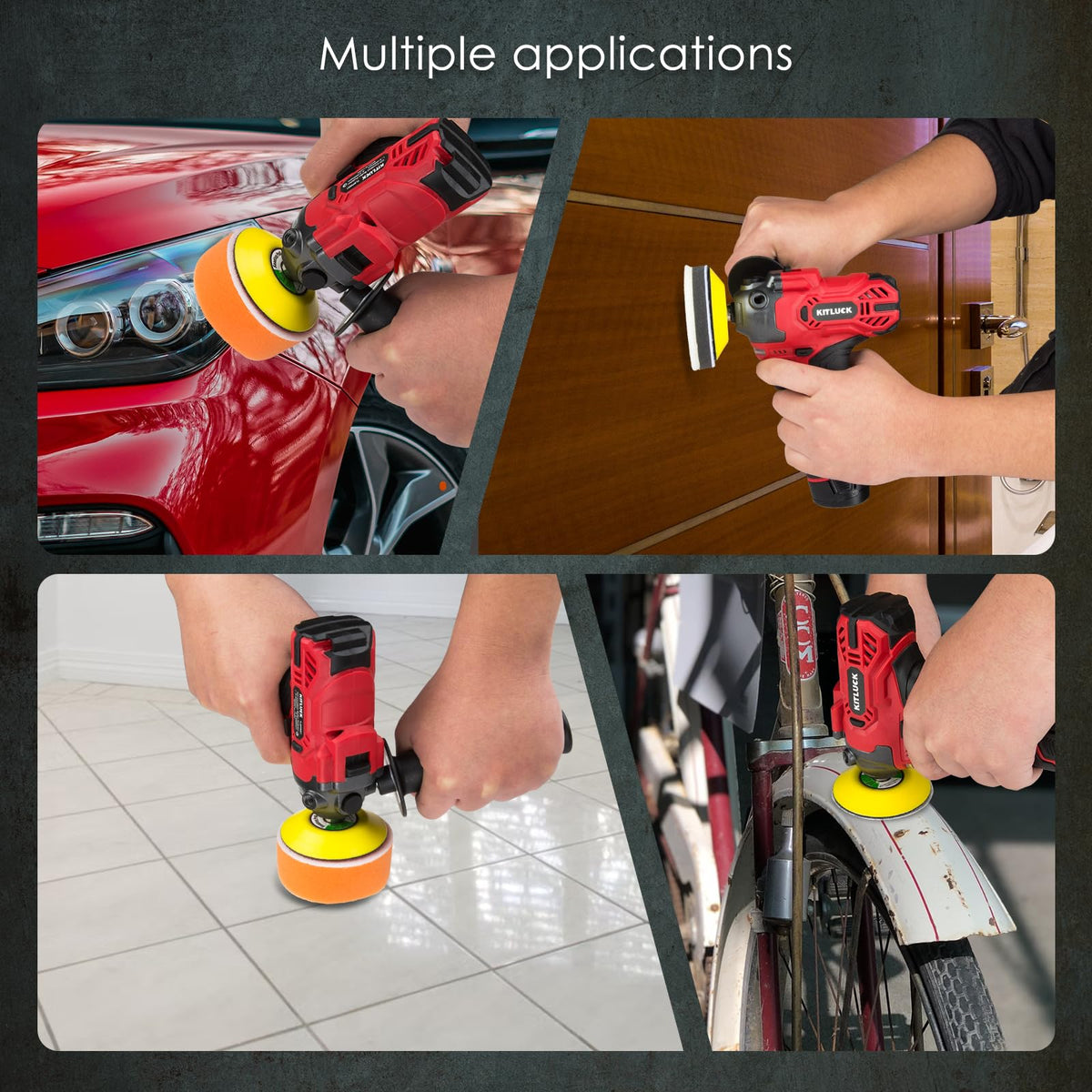KITLUCK complete detailing kit with pads and accessories for home projects.
