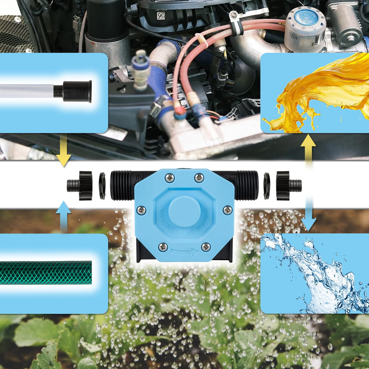 KITLUCK pump attachments including hoses and adapters enabling versatile liquid transfers.