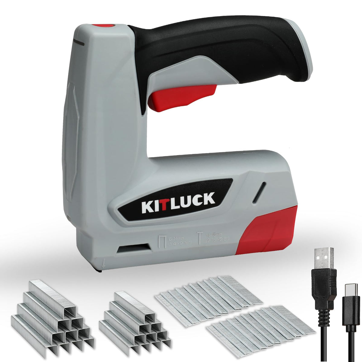 Kitluck electric stapler in compact design for efficient woodworking tasks