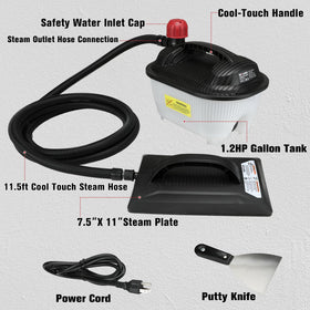 KITLUCK wallpaper steamer with extended hose shows reach for large walls.