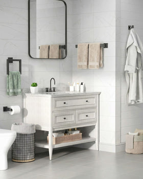 Kitsure all-in-one set includes hardware and manual for quick DIY install.