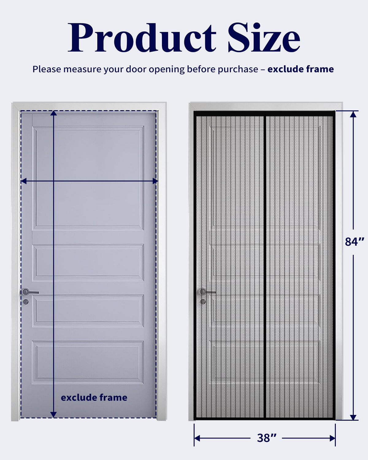 Kitsure magnetic screen door passage highlights airflow with insect protection.