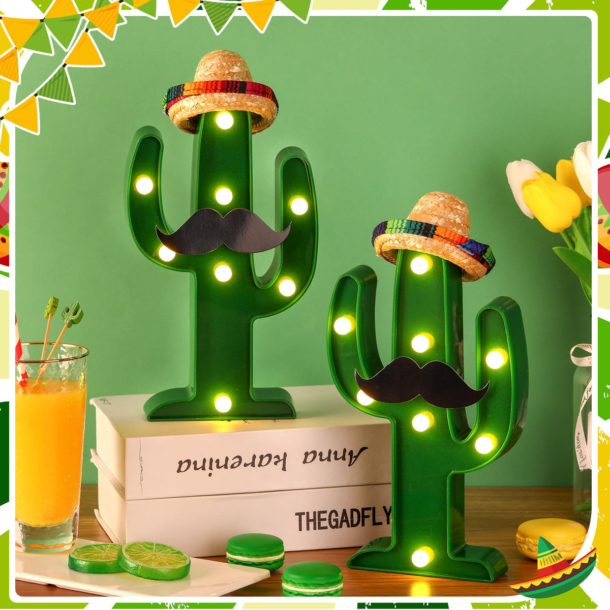 Kittmip Fiesta cactus light on table providing soft indoor lighting