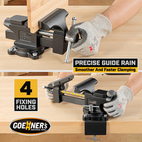 Kitvance bench vise pipe jaw closeup emphasizes versatile grip for tubes and metals.