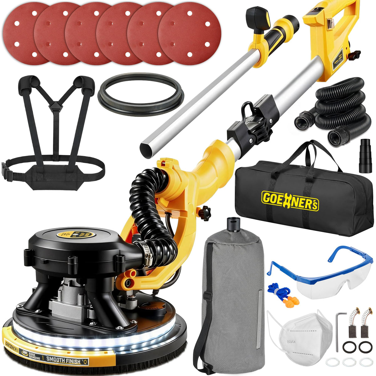 Kitvance drywall sander with dust seal for a cleaner workspace