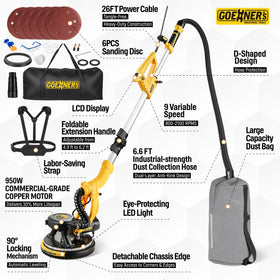 Ergonomic foldable design of Kitvance drywall sander