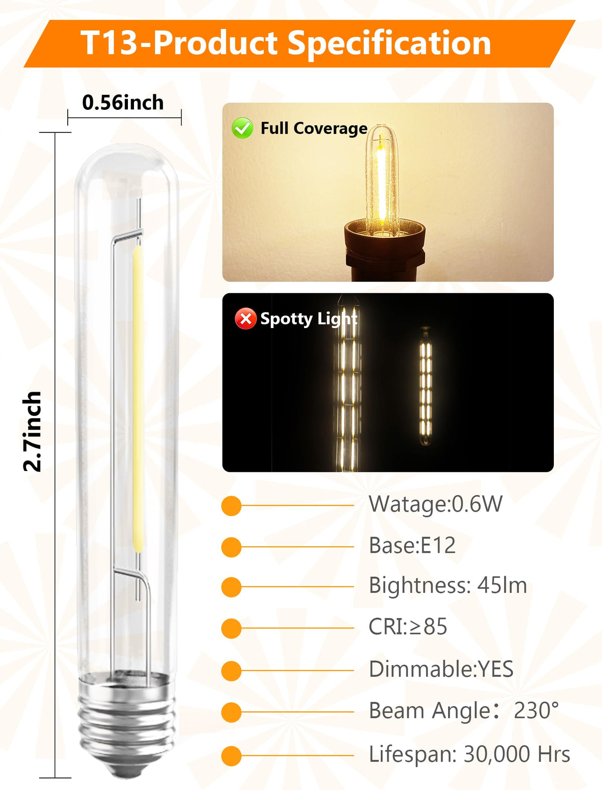 Kivonfa E12/C7 base bulb fits S14 outdoor fixtures.