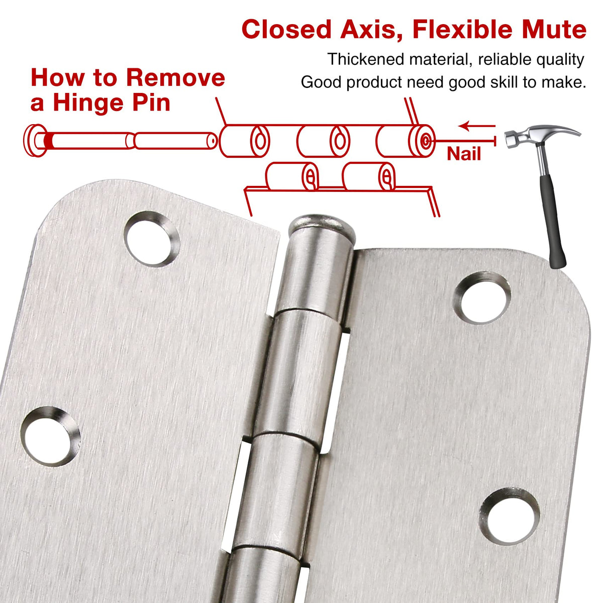 KIW left-right reversible hinges for versatile interior or exterior doors.